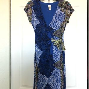 Cache Blue Wrap Dress M